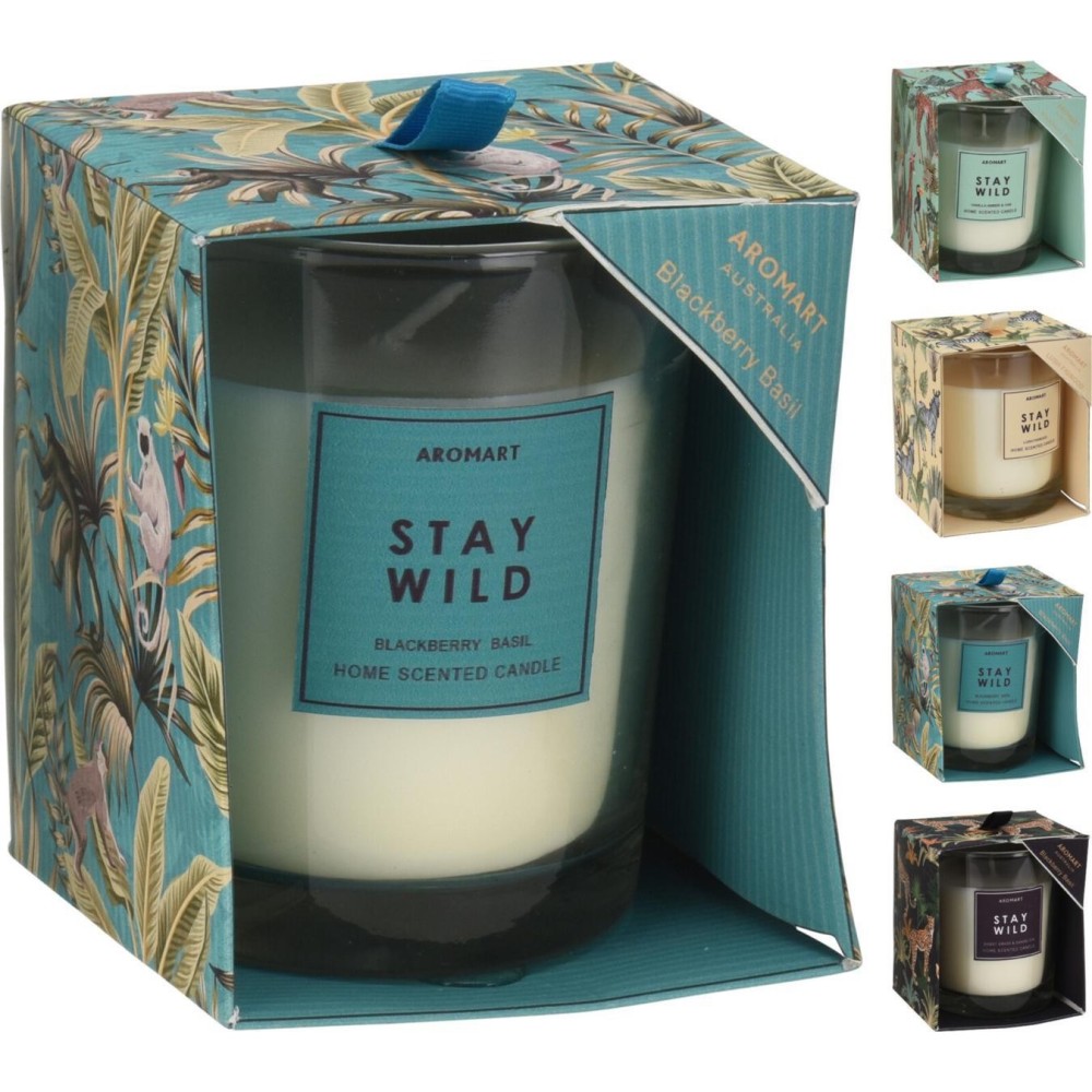 VASO VETRO CON CERA 8X9 4 COLORI